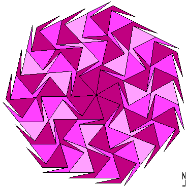 Order 7 rotational symmetry tiling