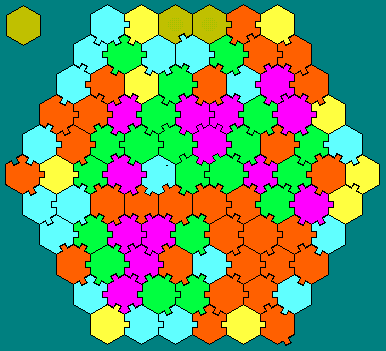 91 Sexehexes Hexagon with 1 male and 1 female edges