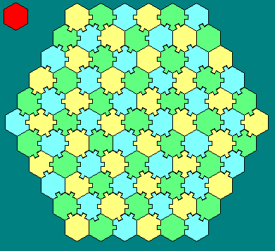 Sexehex Hexagon of 91/130 sexehexes
