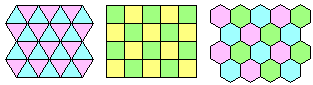 Triangles, squares and hexagons