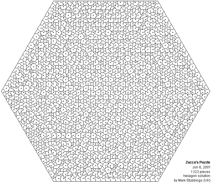 1323 Zucca's Puzzle pieces Hexagon