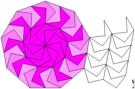 Order 9 rotational symmetry tiling